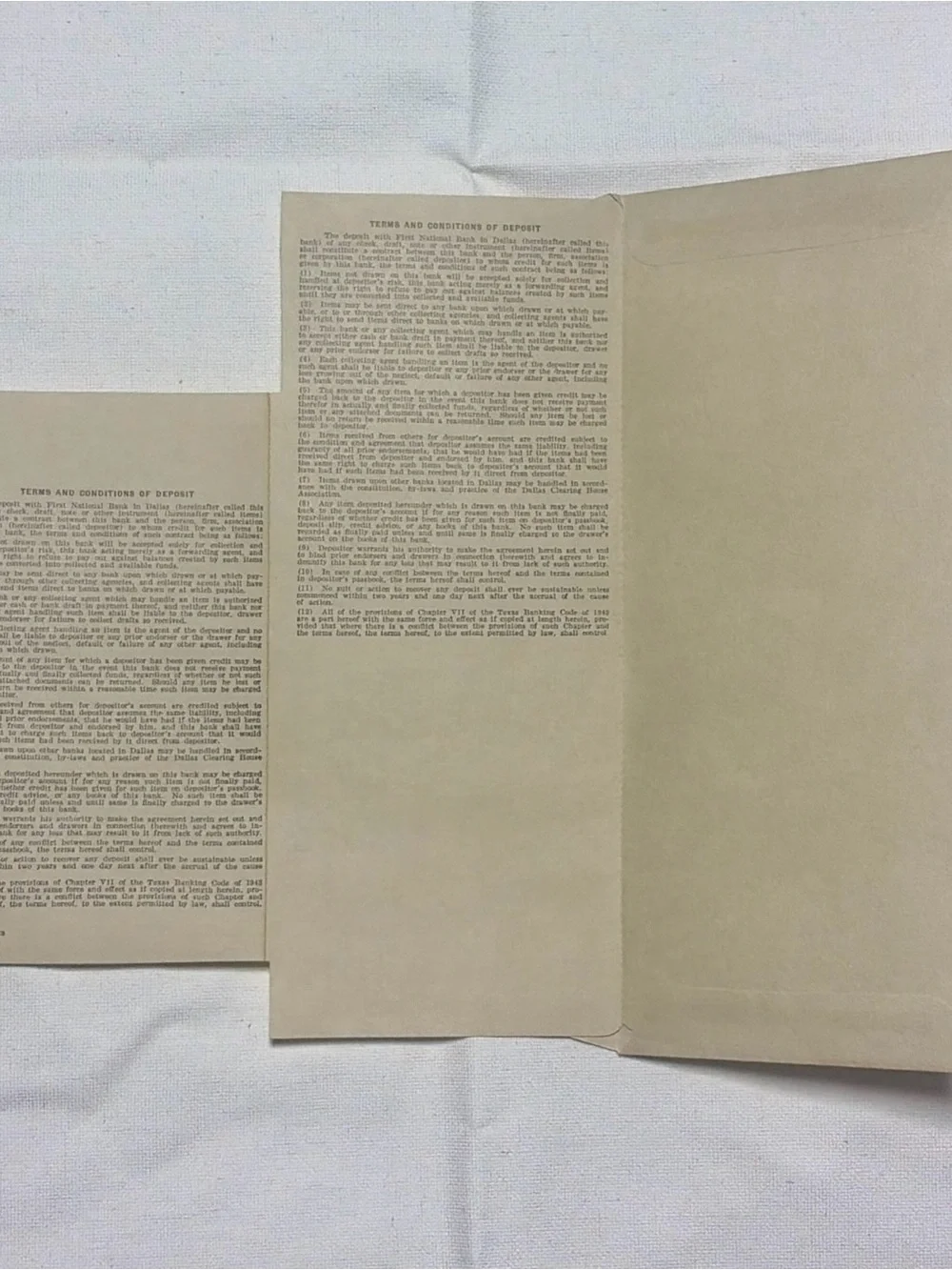 Vintage First National Bank Dallas Mail Deposit Envelope NATO 3¢ Stamp 1952